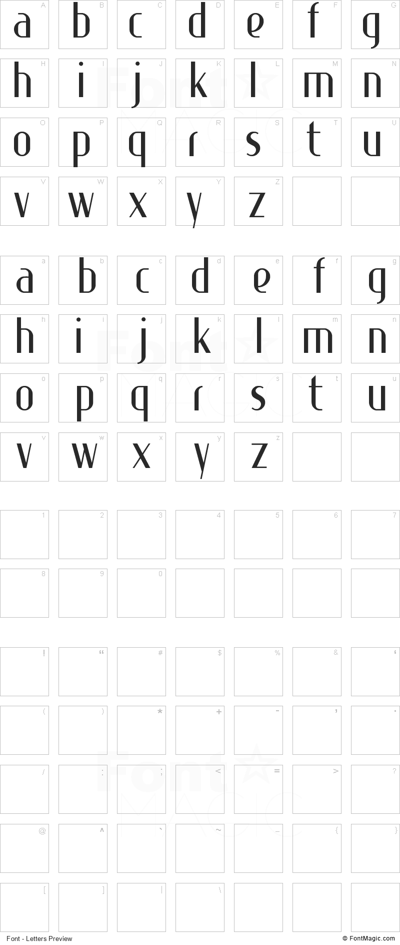 Special K Font - All Latters Preview Chart